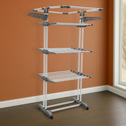 Allfold Aeronest Plus 4-Layer Foldable Clothes Drying Rack – Rust-Resistant Stainless Steel Frame, Multi-Tier Drying Capacity with 360° Wheels (80.5 x 69 x 201 cm)